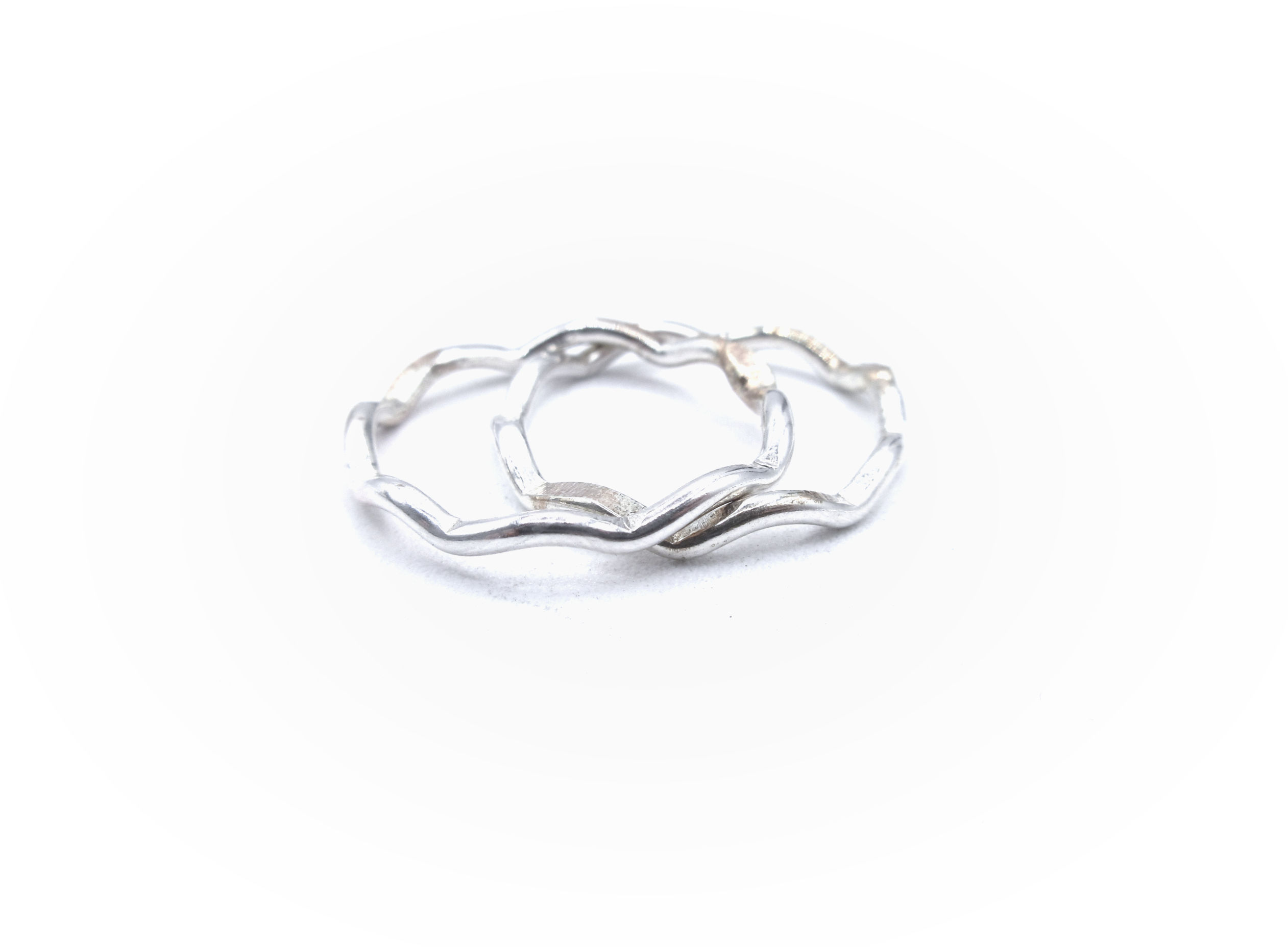 Sterling stacker rings.