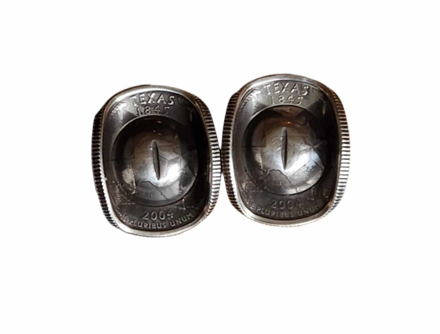 Cowboy hat silver post earrings.