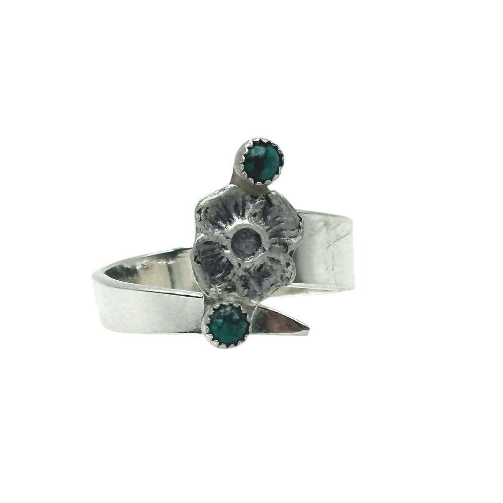 Sterling Heart fork tine ring.