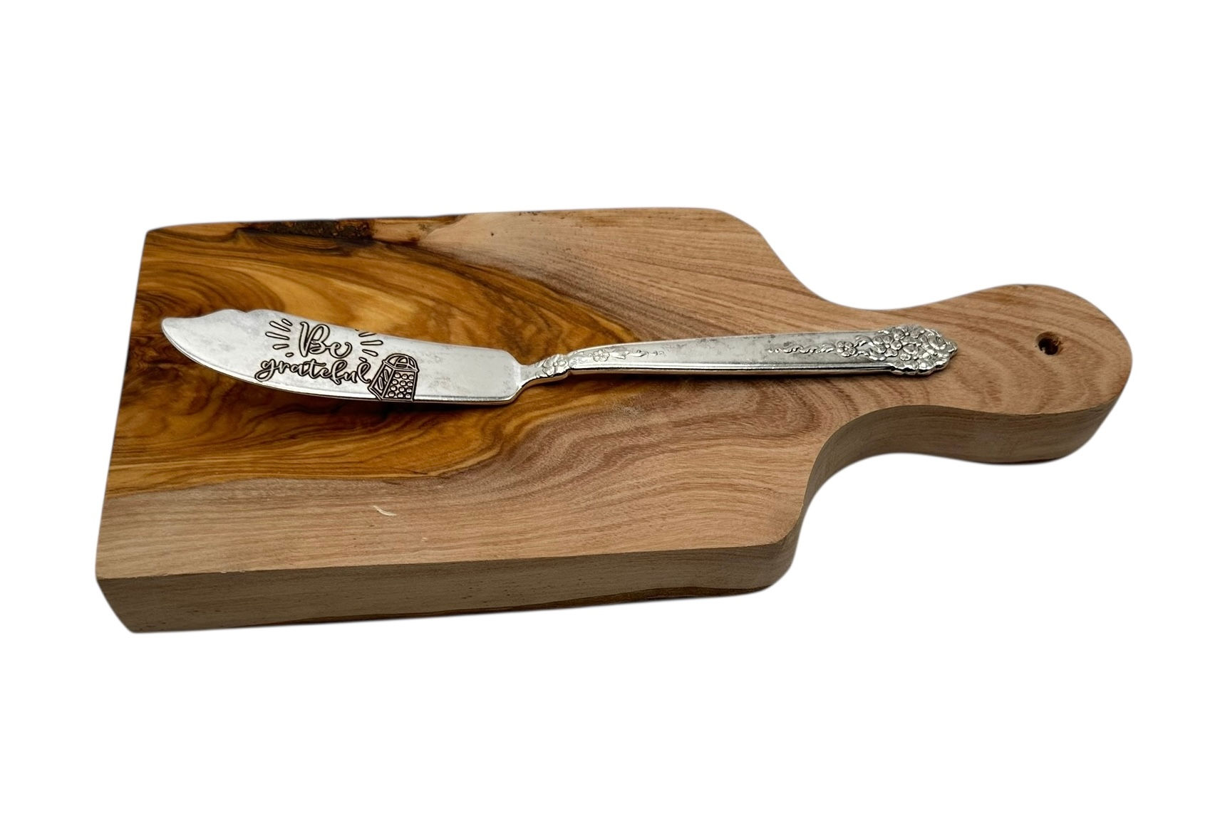 Olive Wood Herb & Charcuterie Board with Butter Knife.