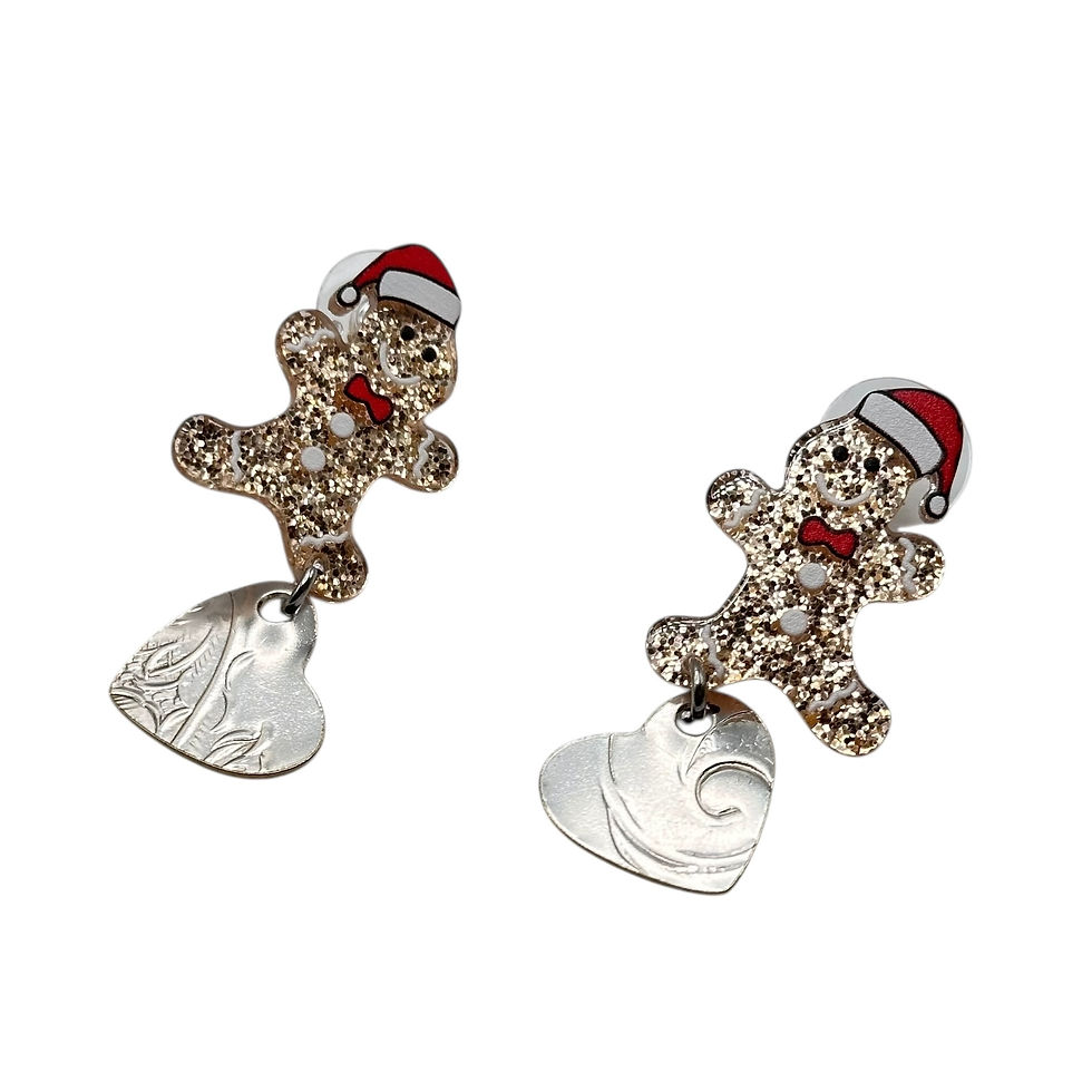 Gingerbread men earrings.