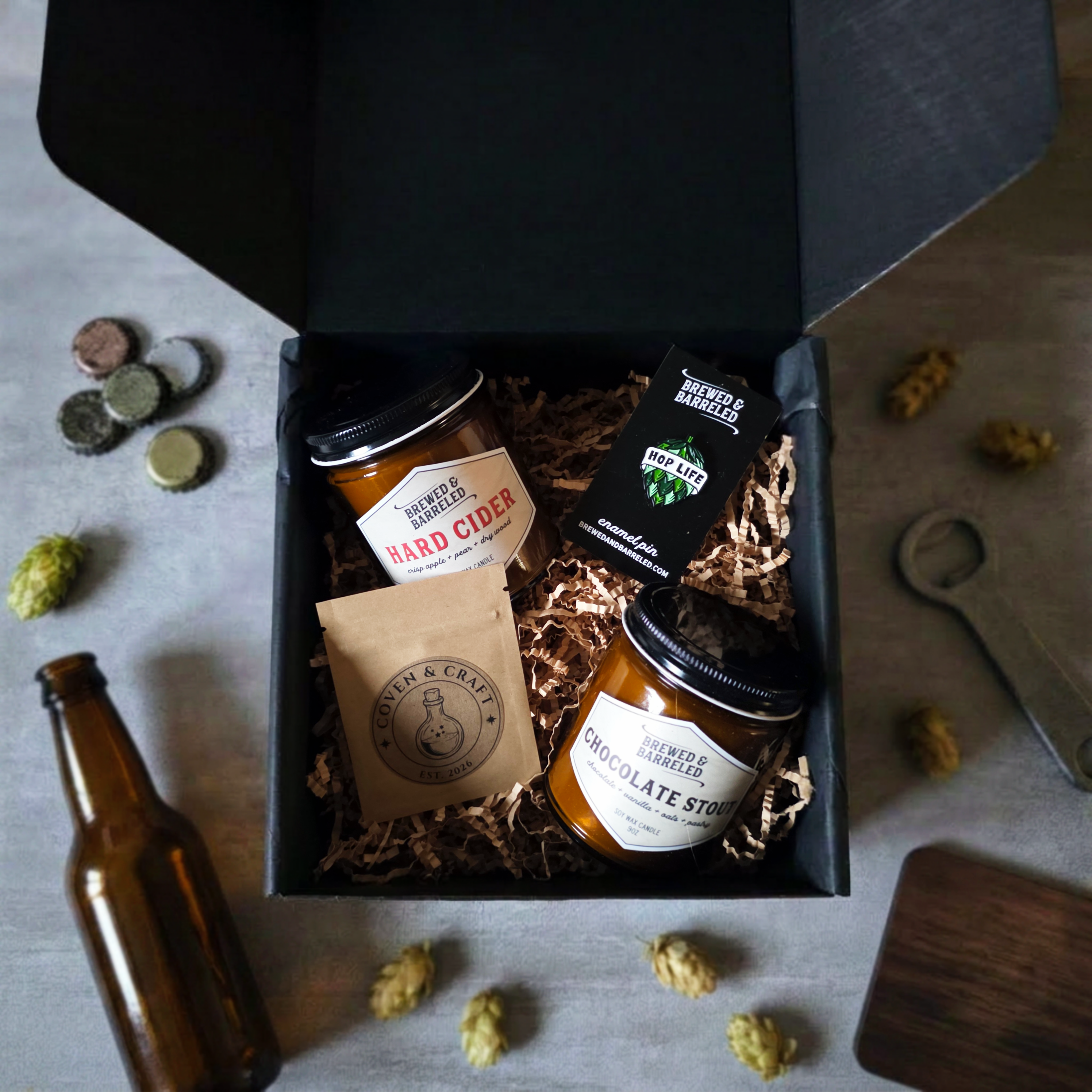 Craft Beer Candle Gift Set | Brewery Inspired Cozy Gift Box