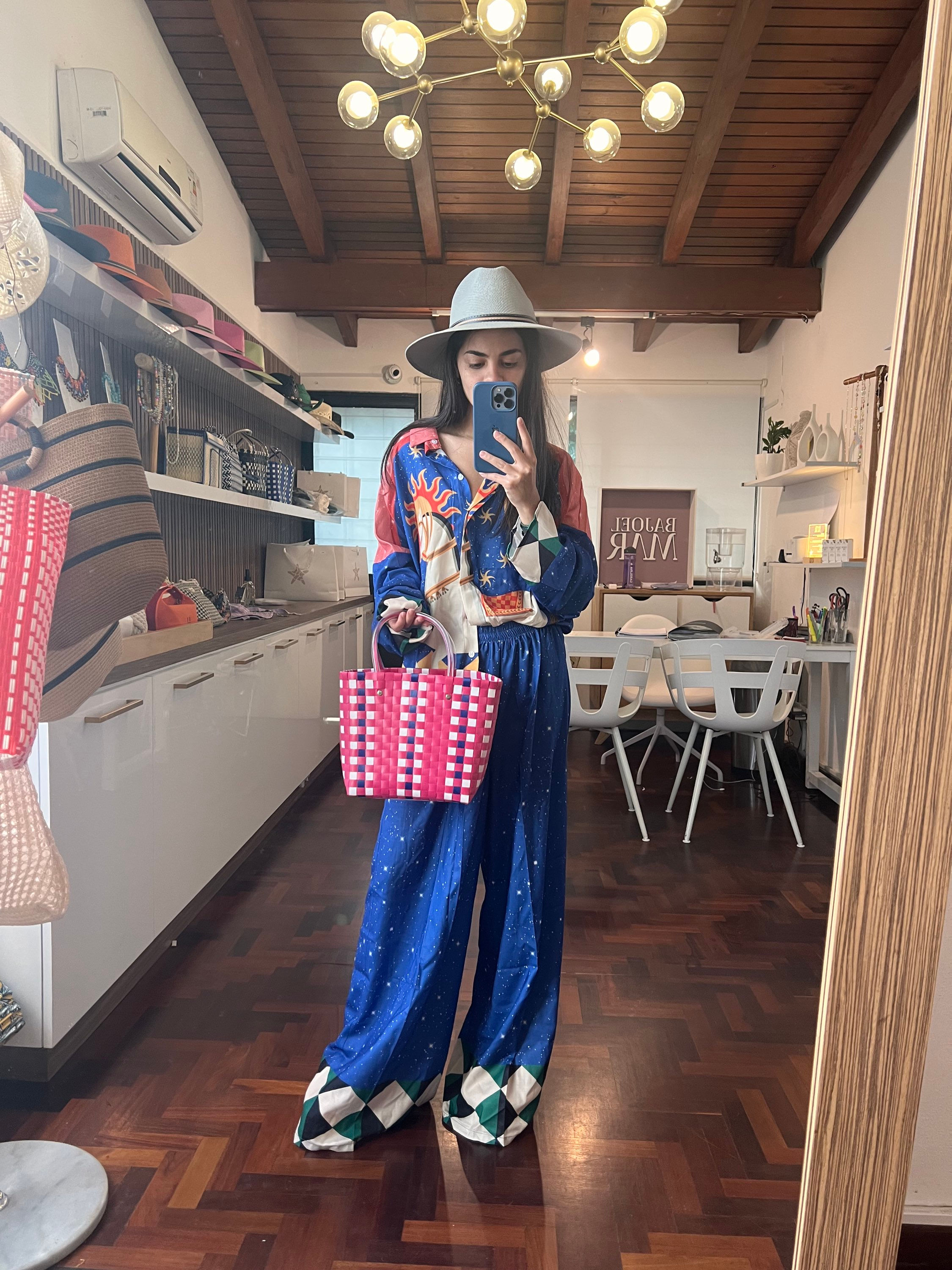 Set azul estampado nuevo