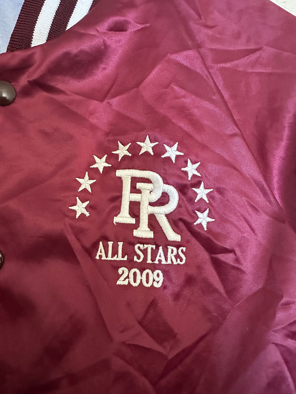 Thumbnail: Vintage Burgundy Bomber Jacket (Size Medium)