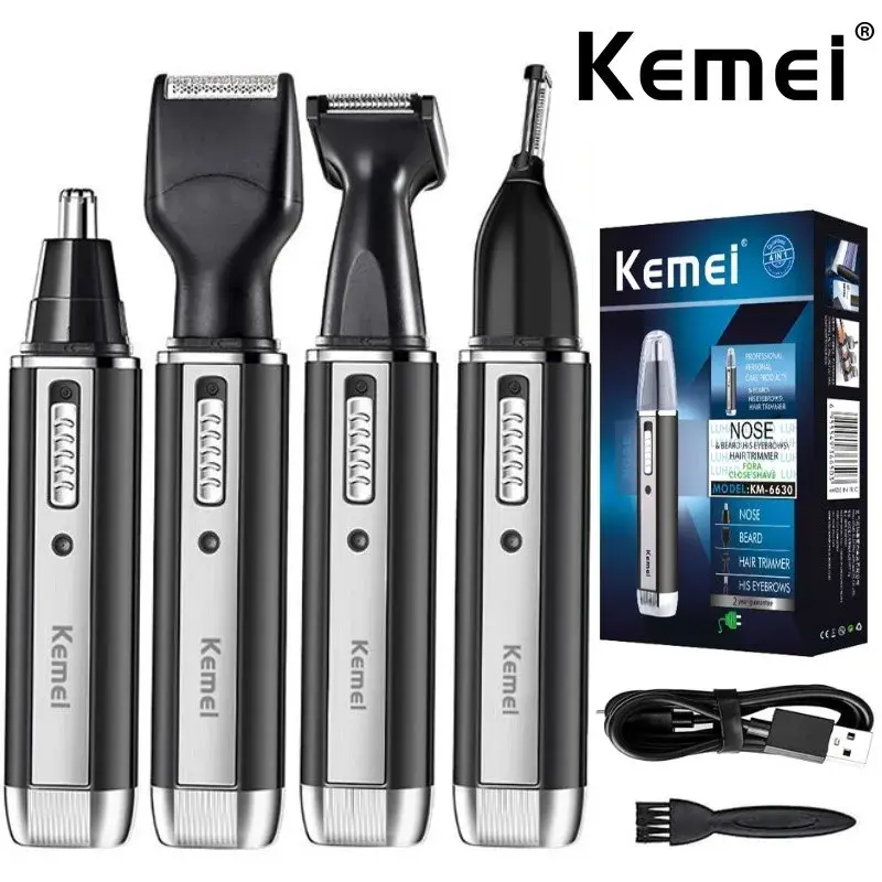 Kemei 4-in-1 Grooming Trimmer – Nose, Ear, Hair & Beard