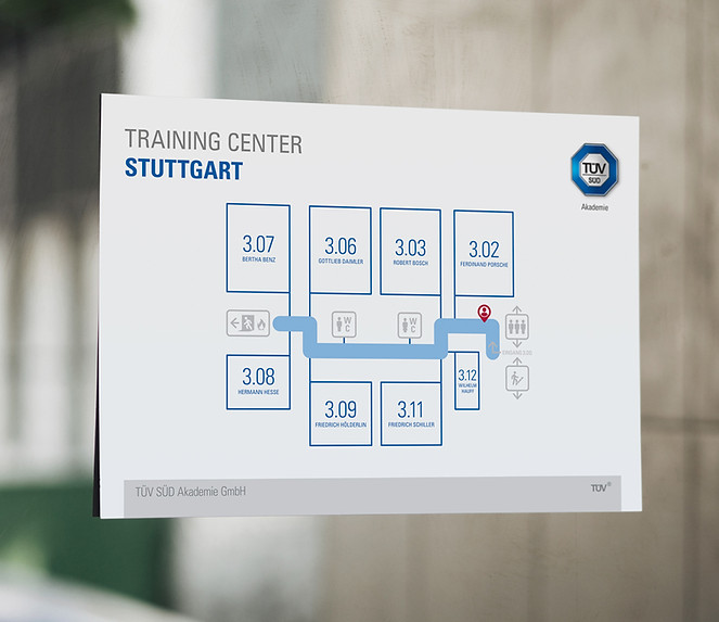 Plakat zur Orientierung der TÜV SÜD Akademie