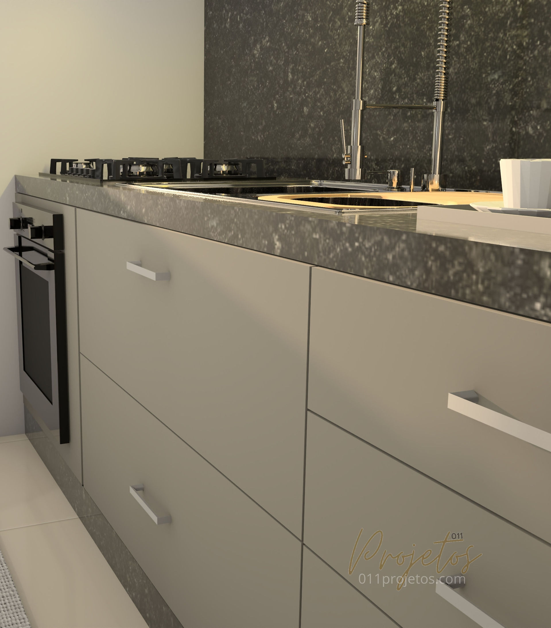 Projeto de Interiores, para Cozinha Funcional com Móveis Planejados | 011projetos