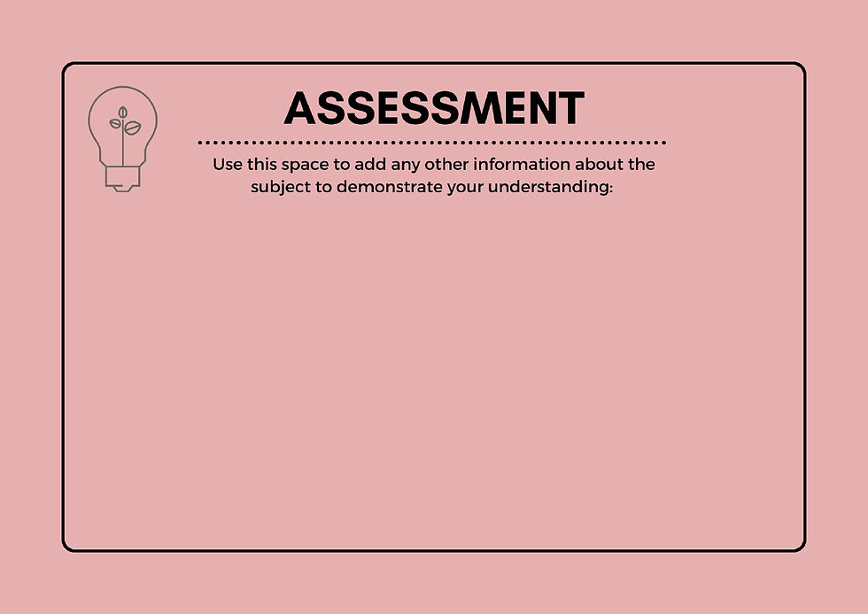A bulb is locating on left of a page with the title of Assessment.