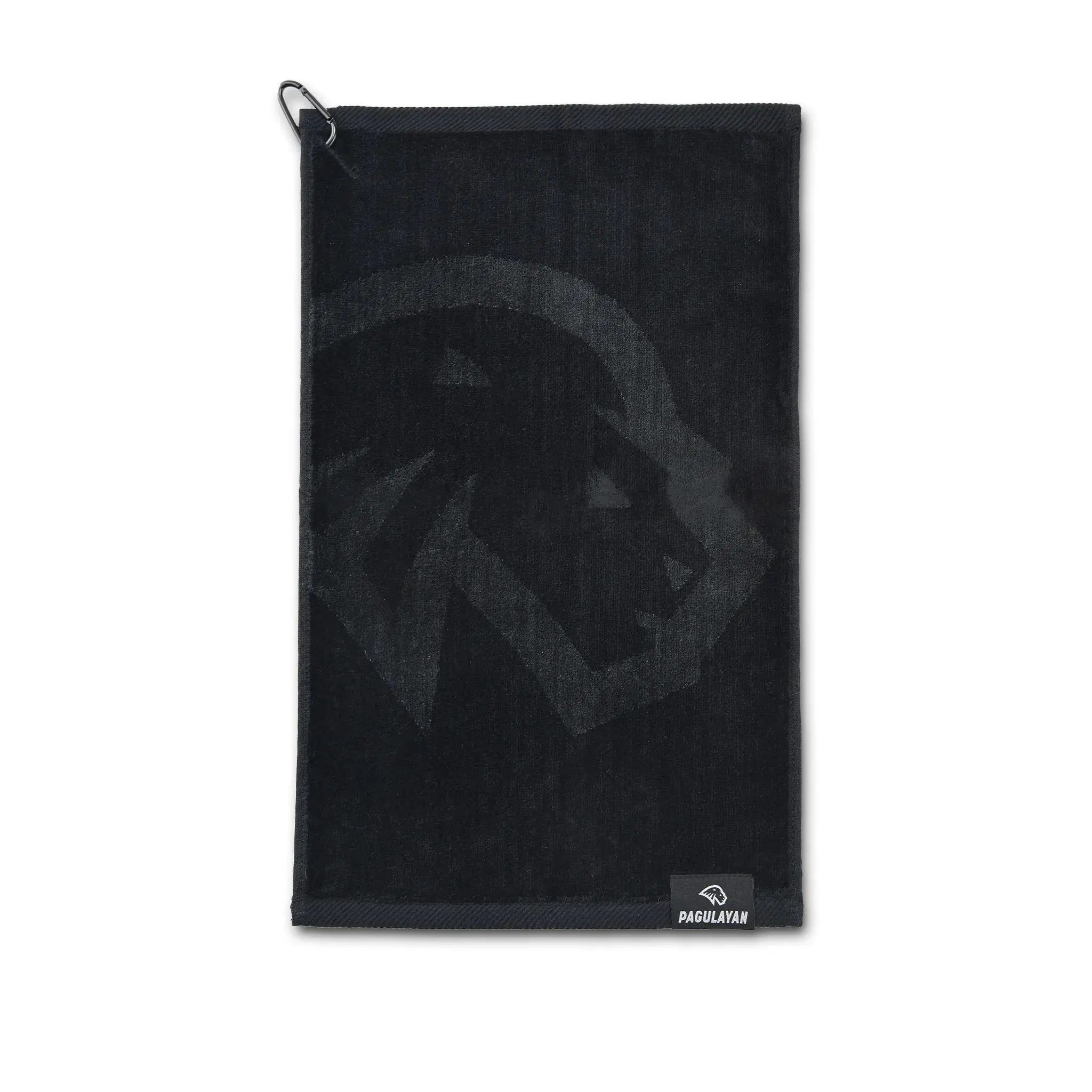 Soft side of the Pagulayan pool cue towel made from 100% cotton with subtle logo and removable clip.