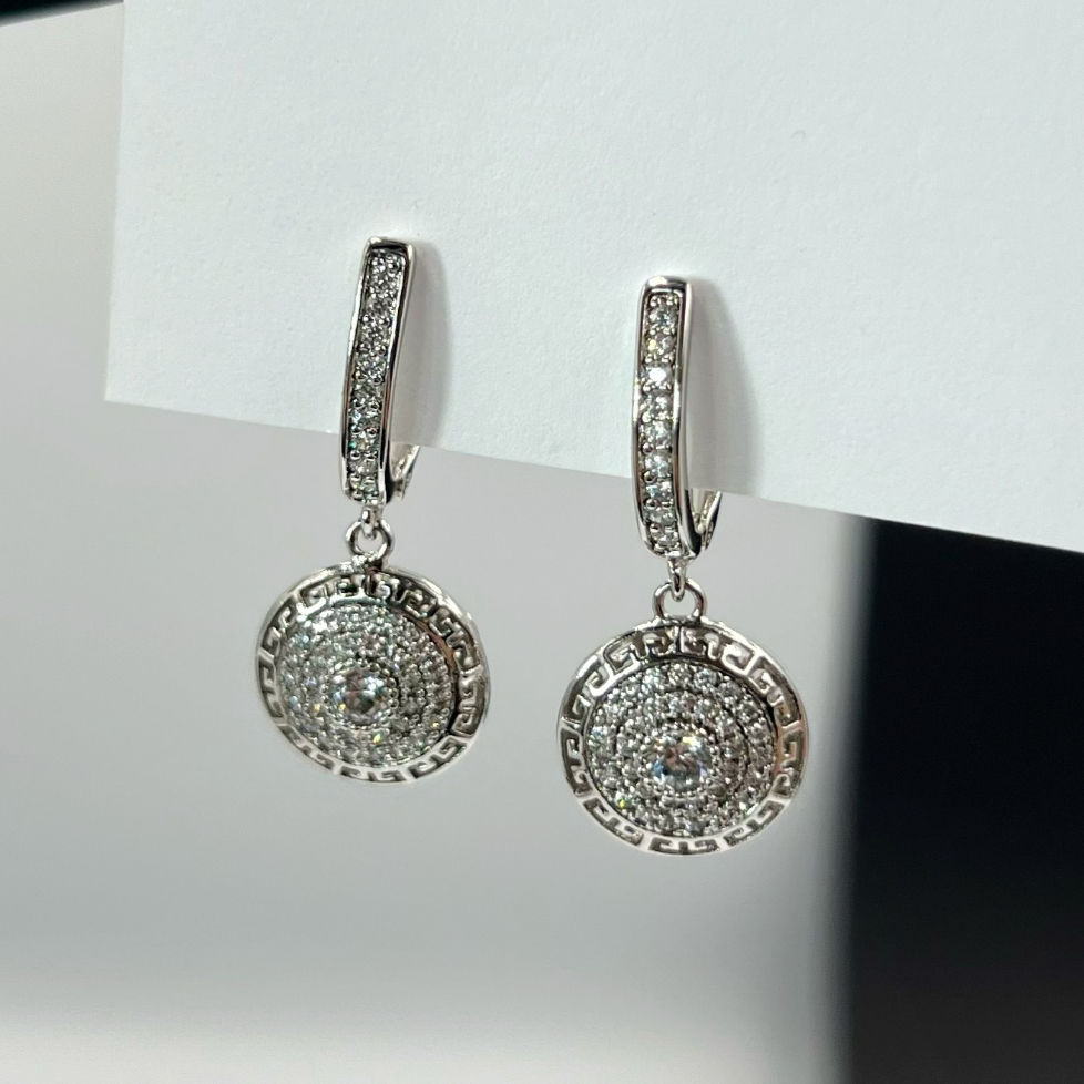 Xuping ГУРТ : Сережки Родій грецький орнамент | Оптовий Постачальник Біжутерії