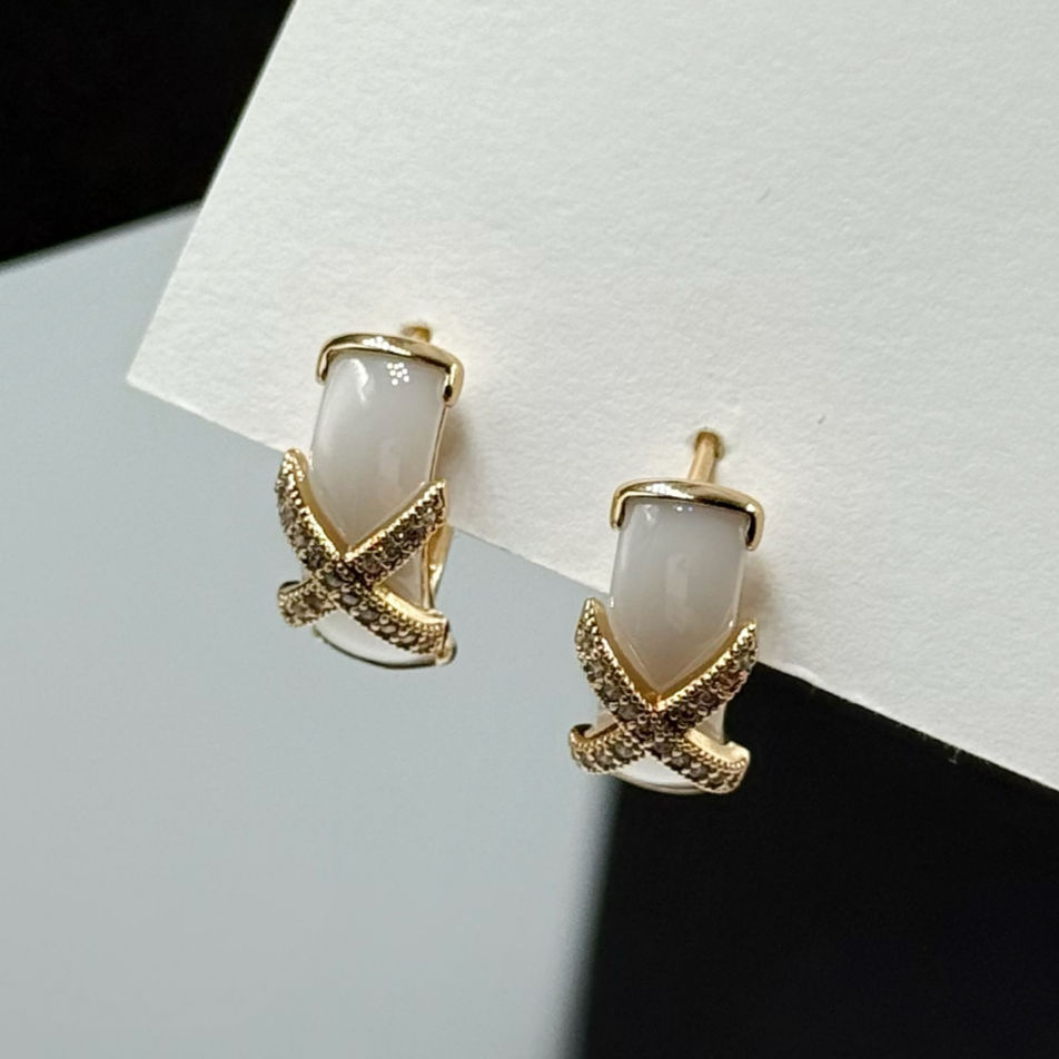 Xuping ГУРТ : Сережки 18К позолота біла елегія | Оптовий Постачальник Біжутерії