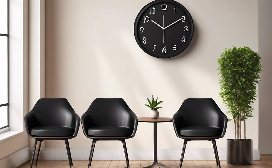 3 black office seats for customers in fr