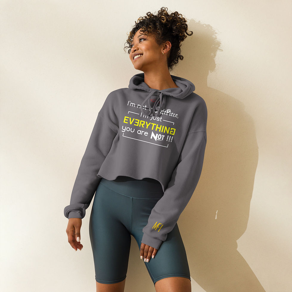 Thumbnail: FlyNation Crop Hoodie | SidePiece Edition (Dark) by #MrFlyHigh