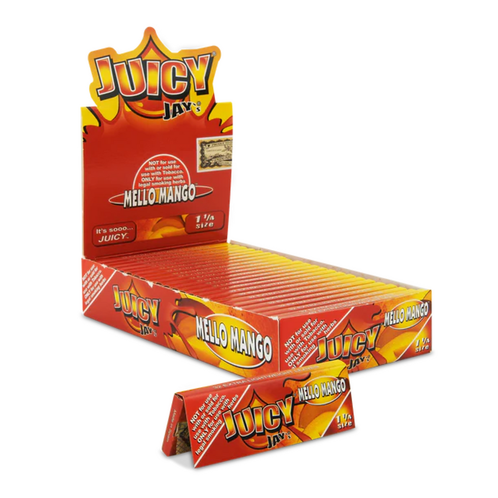 Juicy Jay's Mello Mango 1 1/4 Hemp Rolling Papers Box of 24