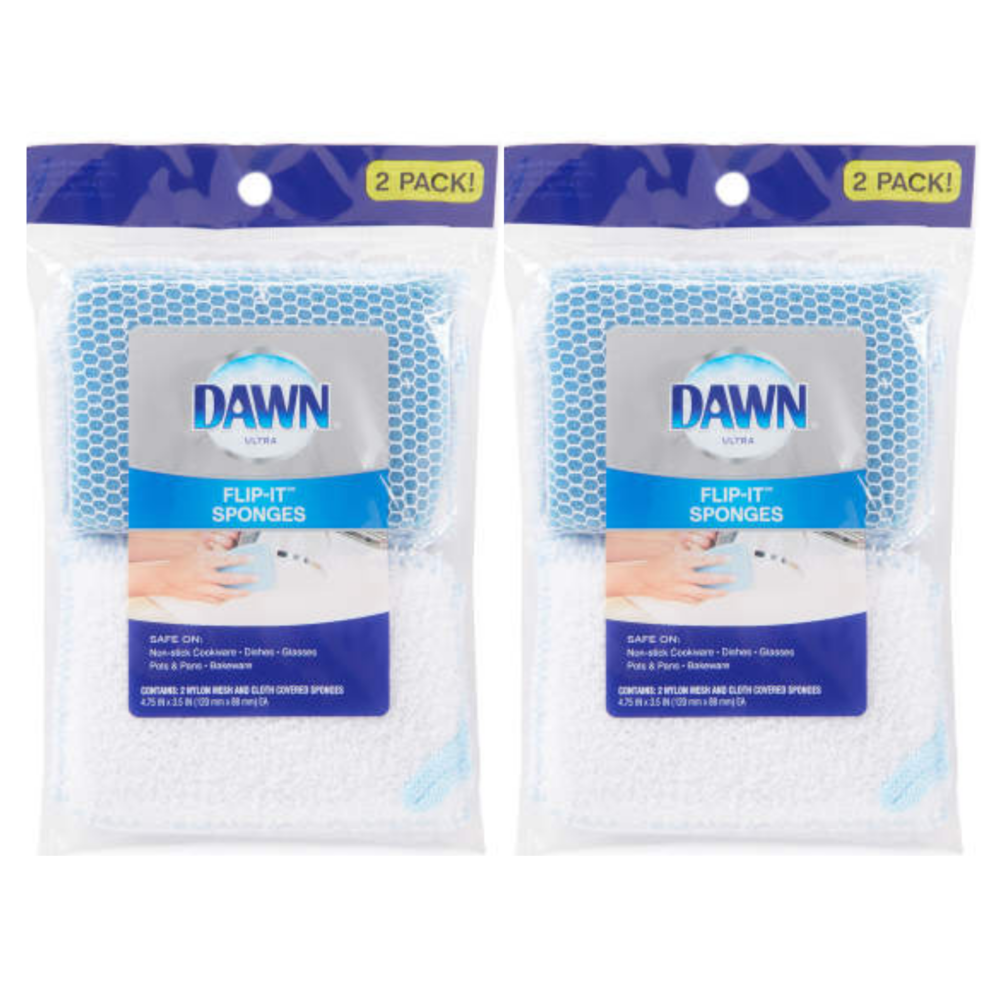 Dawn Ultra Flip-It Sponges 2 Pack, 4 Count