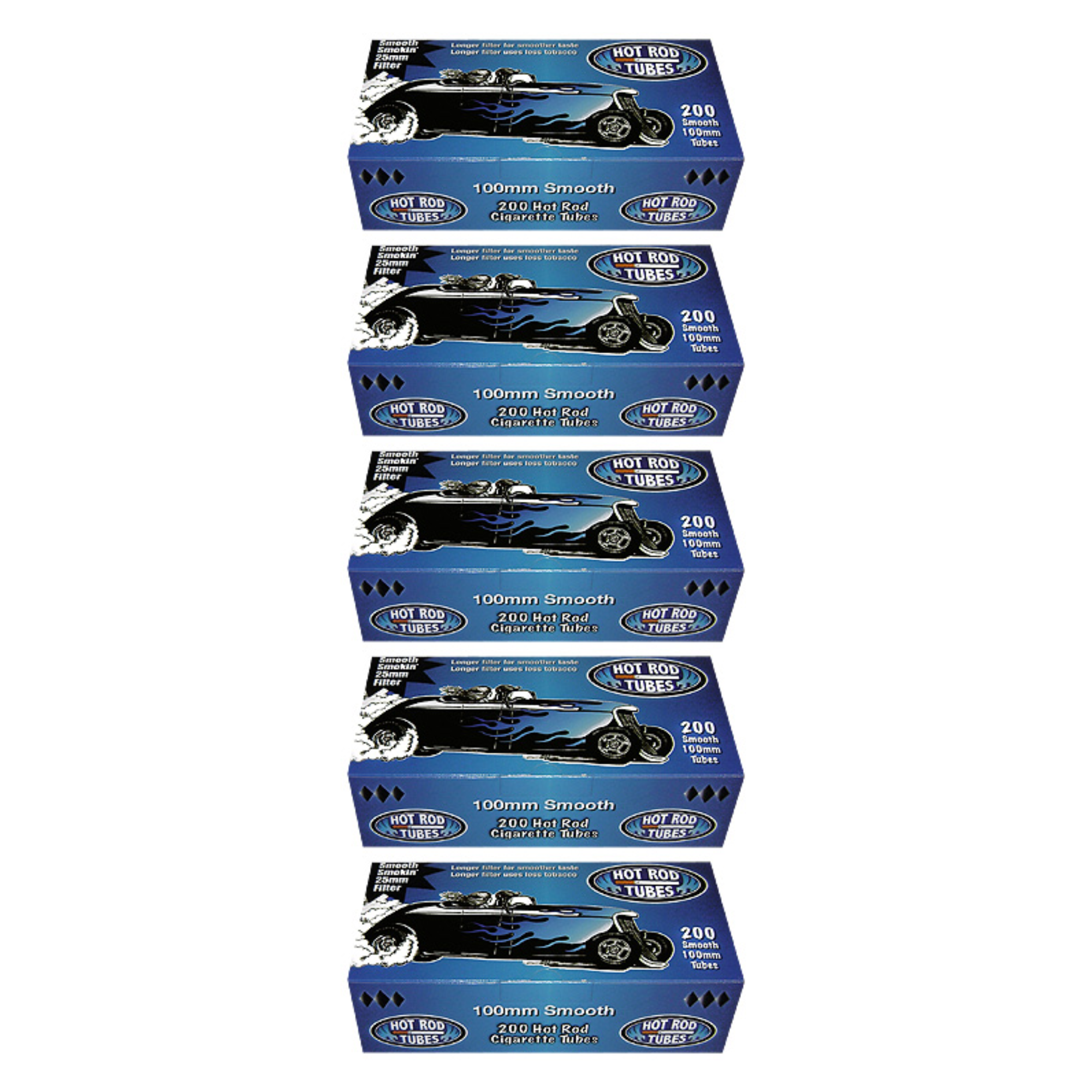 HOT ROD TUBES 100'S SMOOTH 200 Per Box 5 BOX 1000 TOTAL COUNT