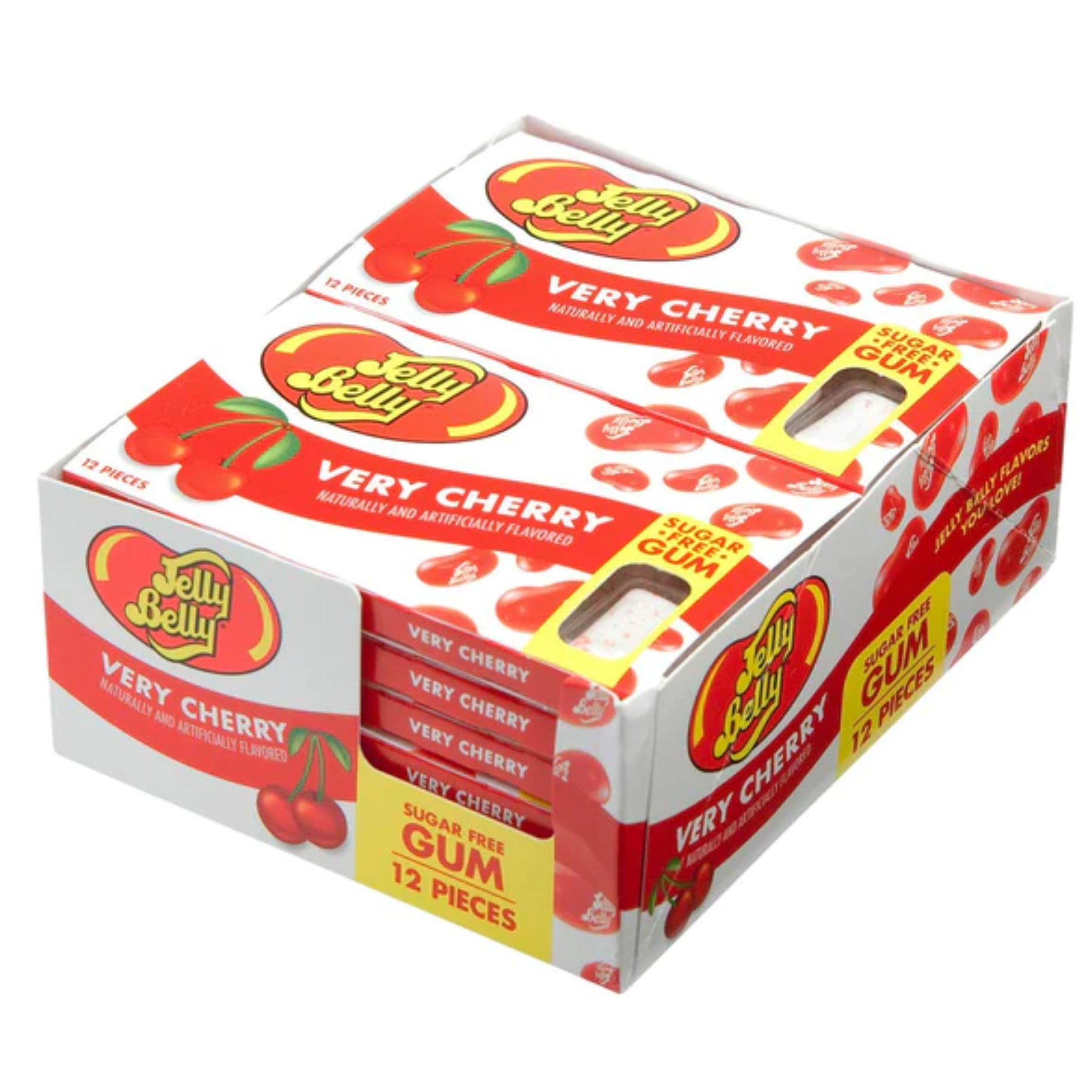 Jelly Belly Sugar Free Bubble Gum Very Cherry Flavored Chewing Gum 12 Count
