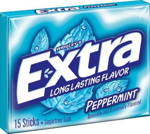 Thumbnail: EXTRA Peppermint Bubble Gum Sugarfree Chewing Gum 12 Pack Case Wholesale