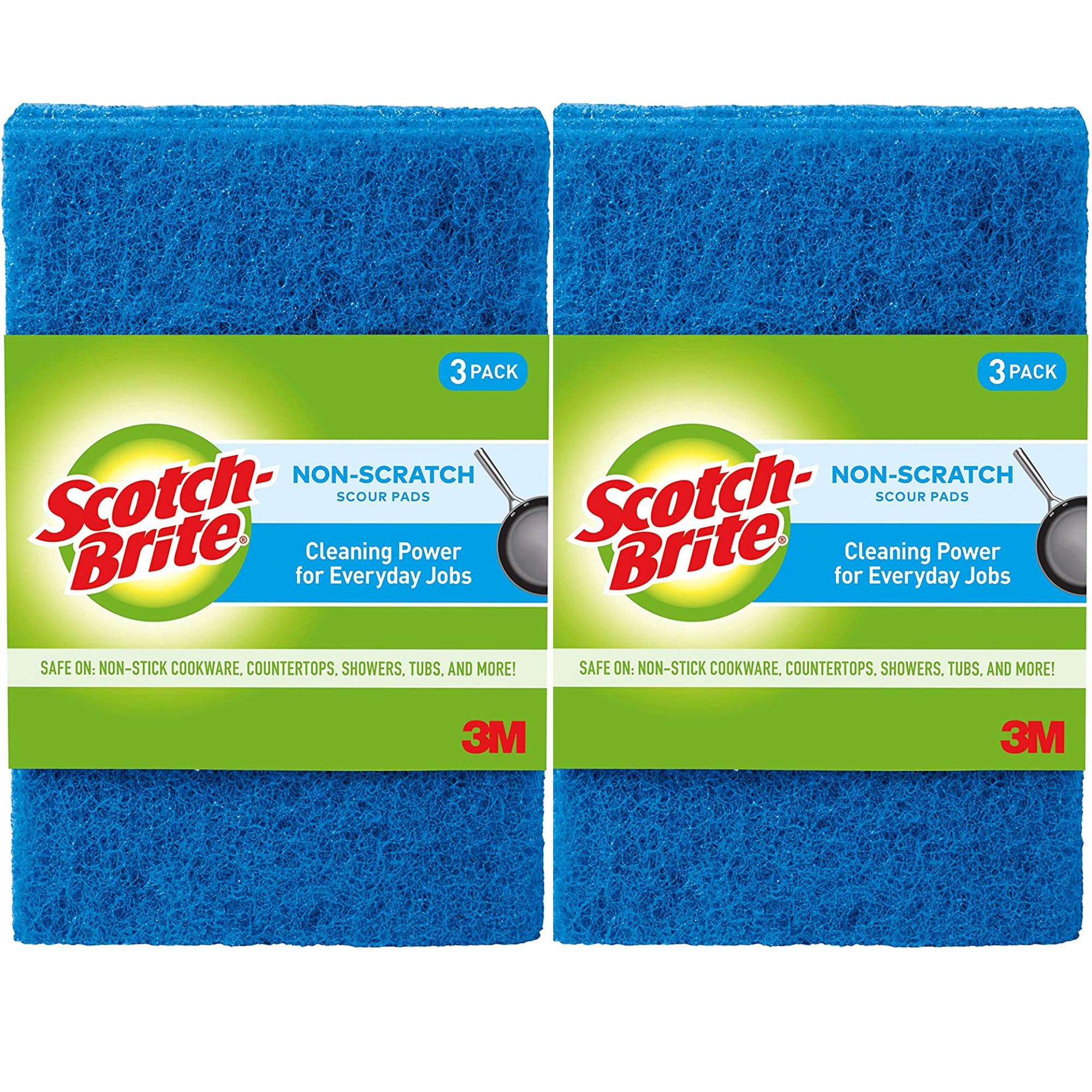 Scotch-Brite Non-Scratch Scour Pads, 3 Pads,(2 Pack)