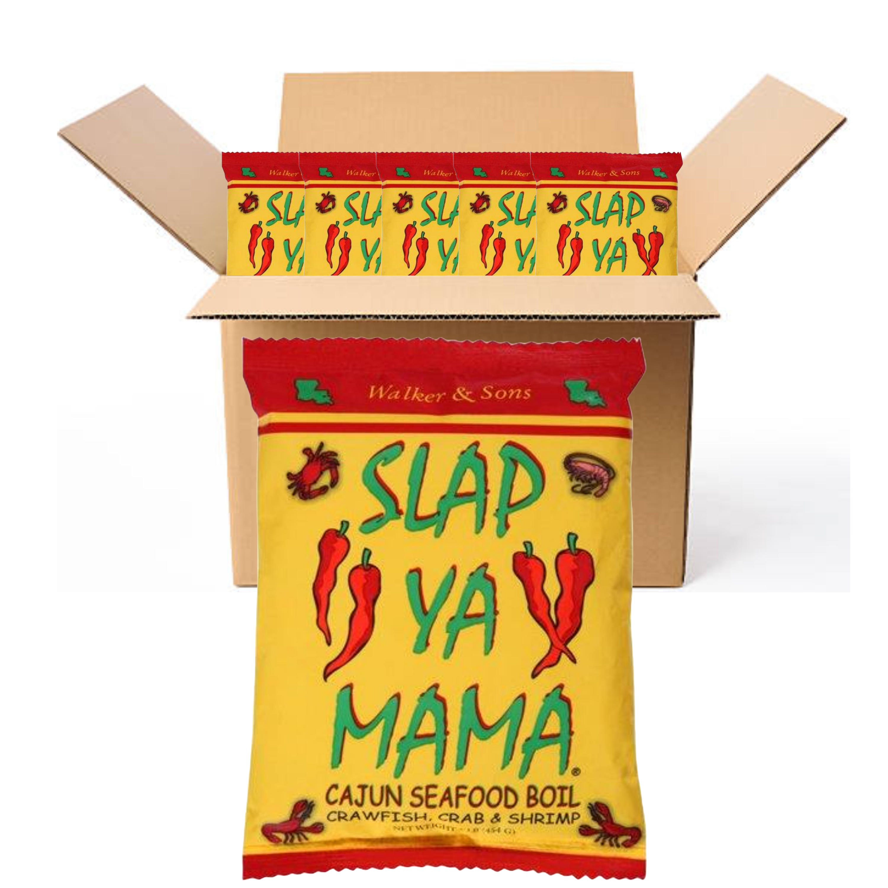 Slap Ya Mama Cajun Seafood Boil Seasoning 1 LB Bags (Pack of 6 BOXED)