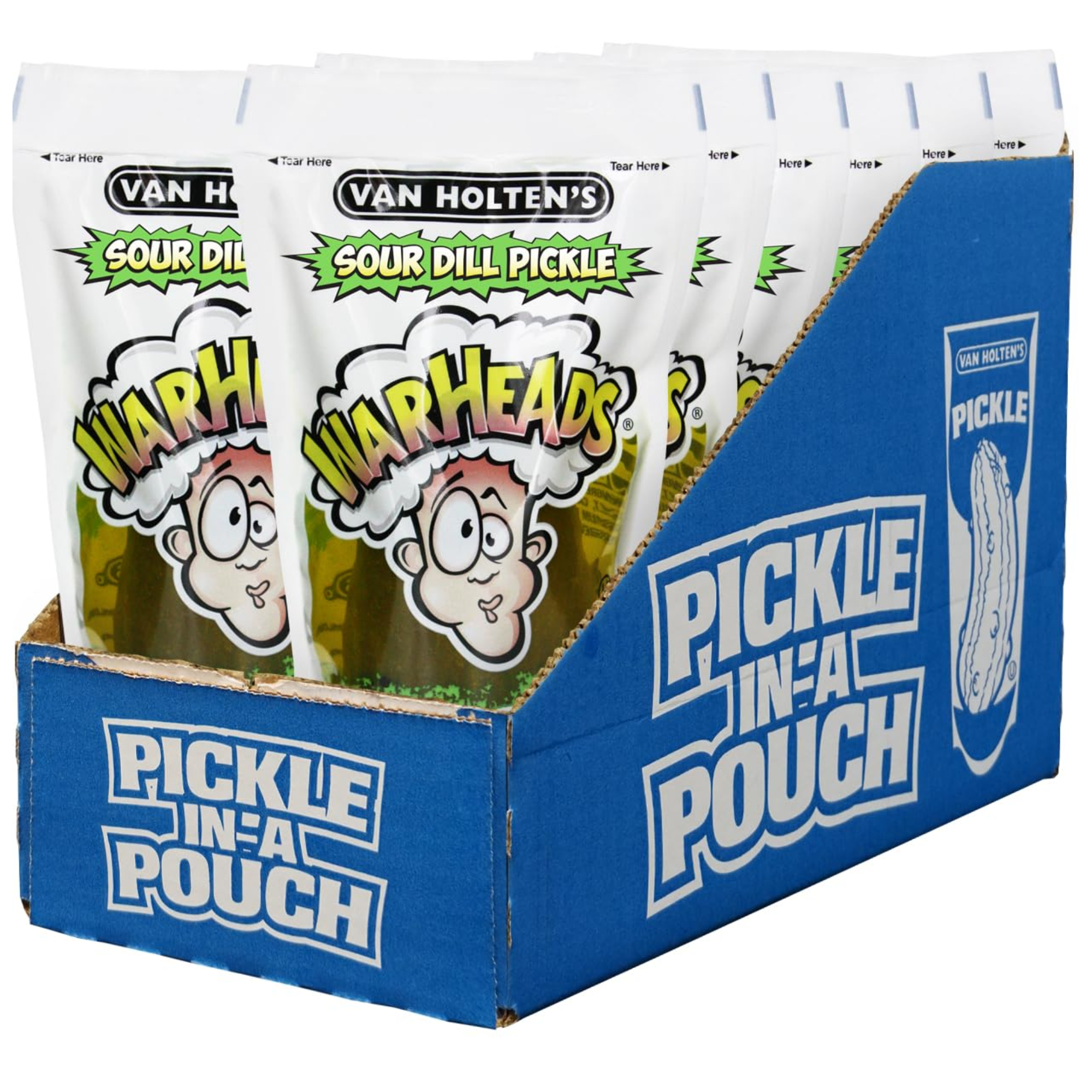 Van Holten's WARHEADS EXTREMELY SOUR DILL Pickle-In-A-Pouch 5 Oz.(Pack Of 12) PU