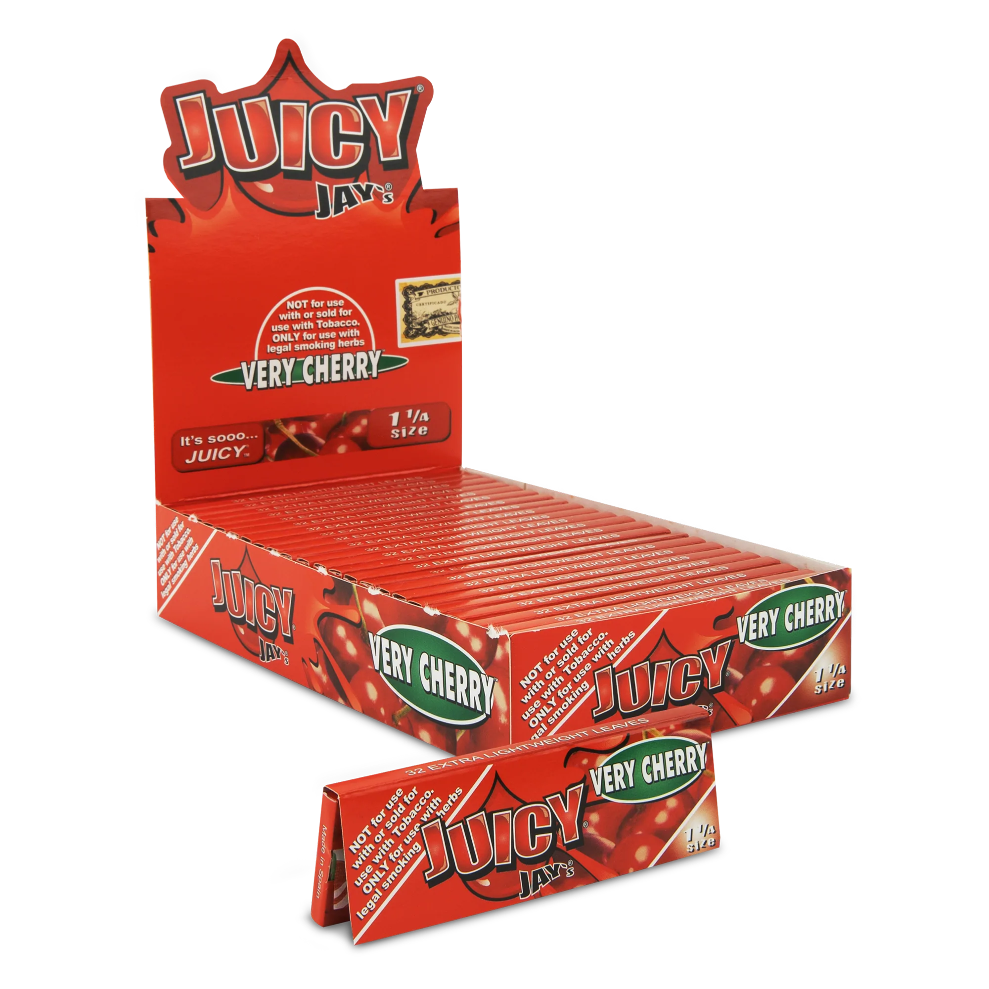 Juicy Jay's Very Cherry 1 1/4 Hemp Rolling Papers Box of 24