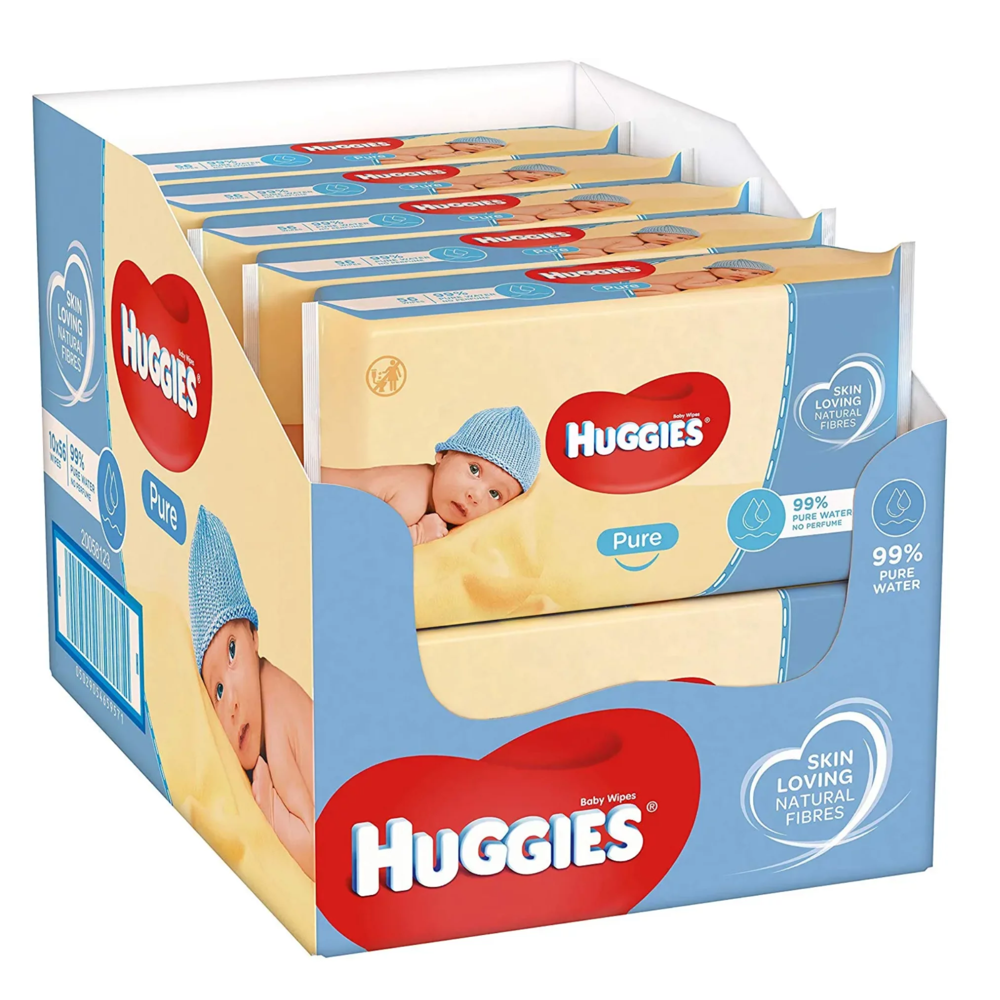 Huggies Baby Wipes Pure Loving Skin No Perfumes 99% Water 56 wipes each 560 Bulk