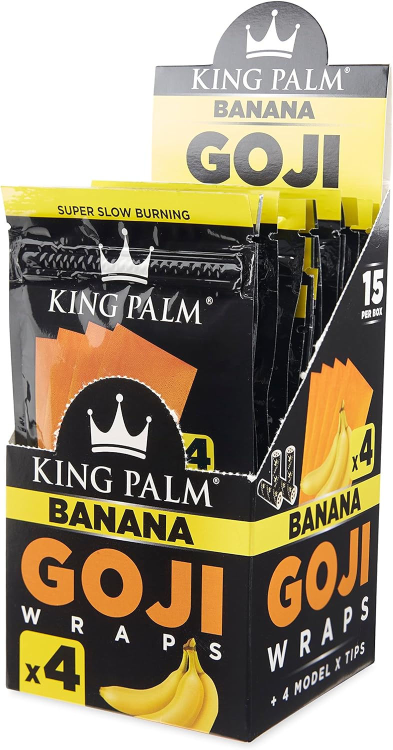 Thumbnail: KING PALM GOJI WRAPS BANANA 15 Count Individual Pouches + 4 Model X Tips