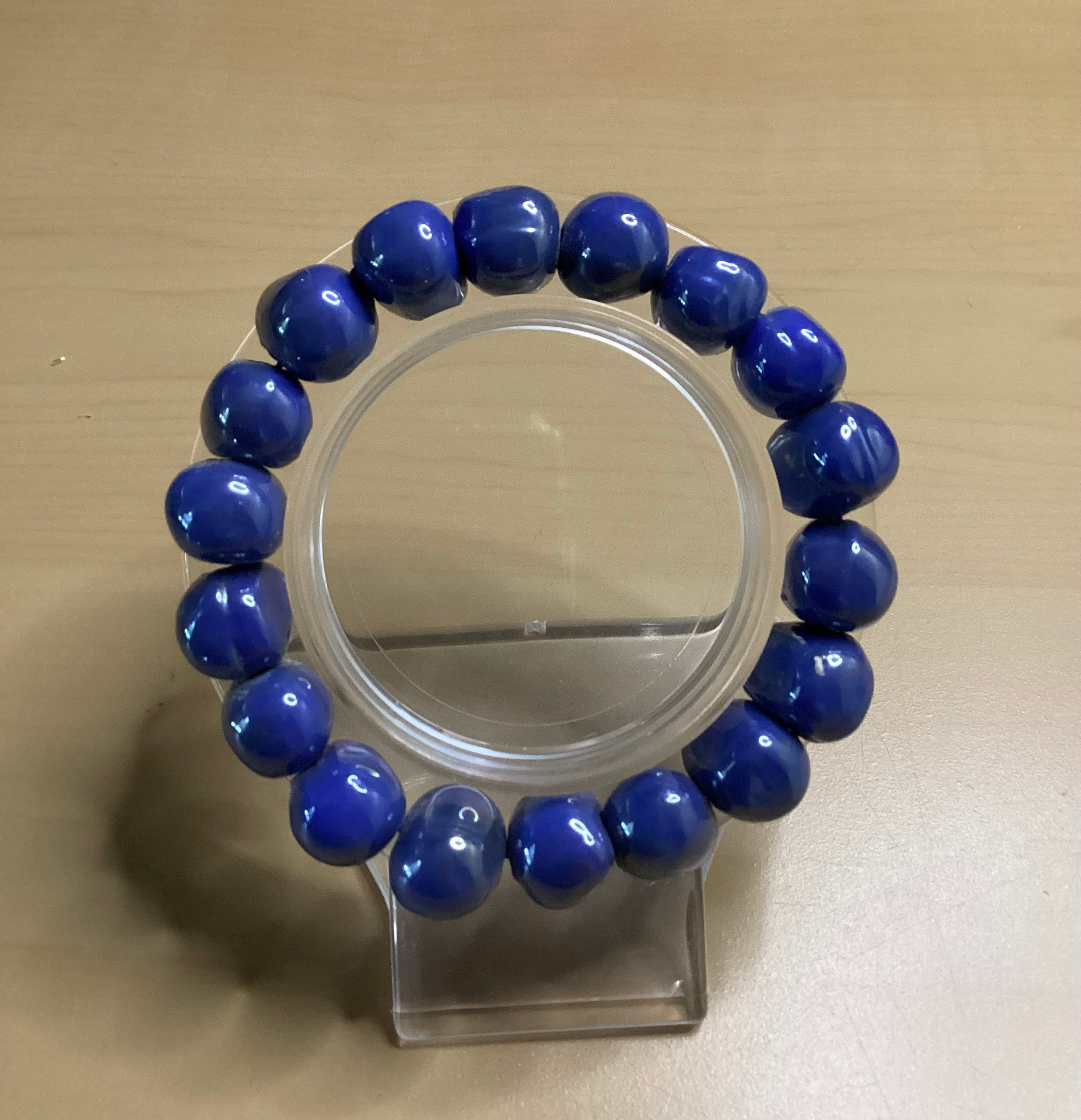 Minimalist Blue Tiger Eye Stone Beaded