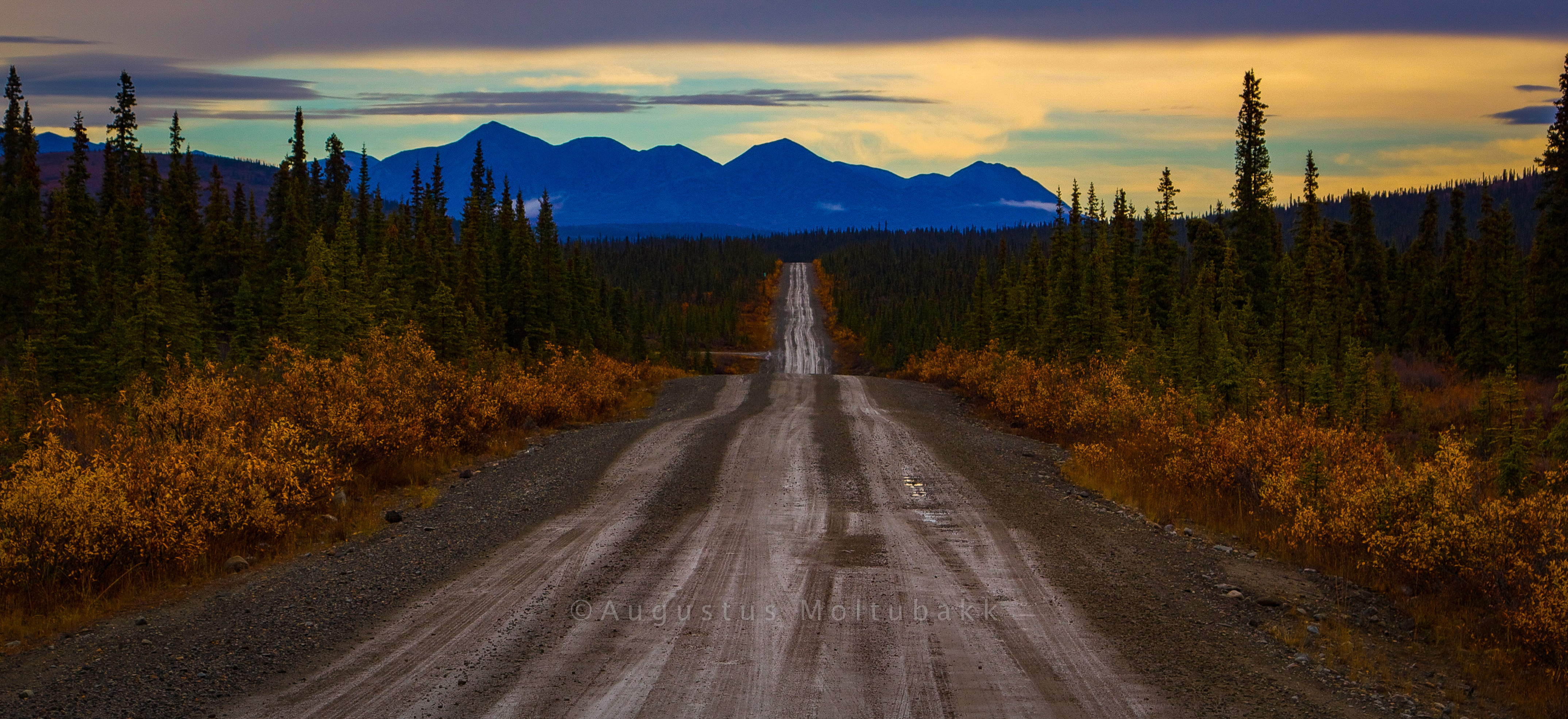 Solnedgang på Denali Highway