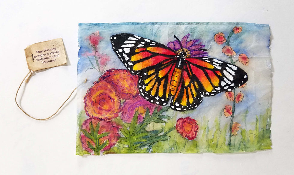 Gouache Paint on Tea Bag