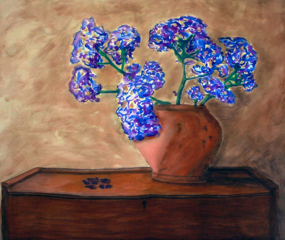 Flowers on Wooden Chest