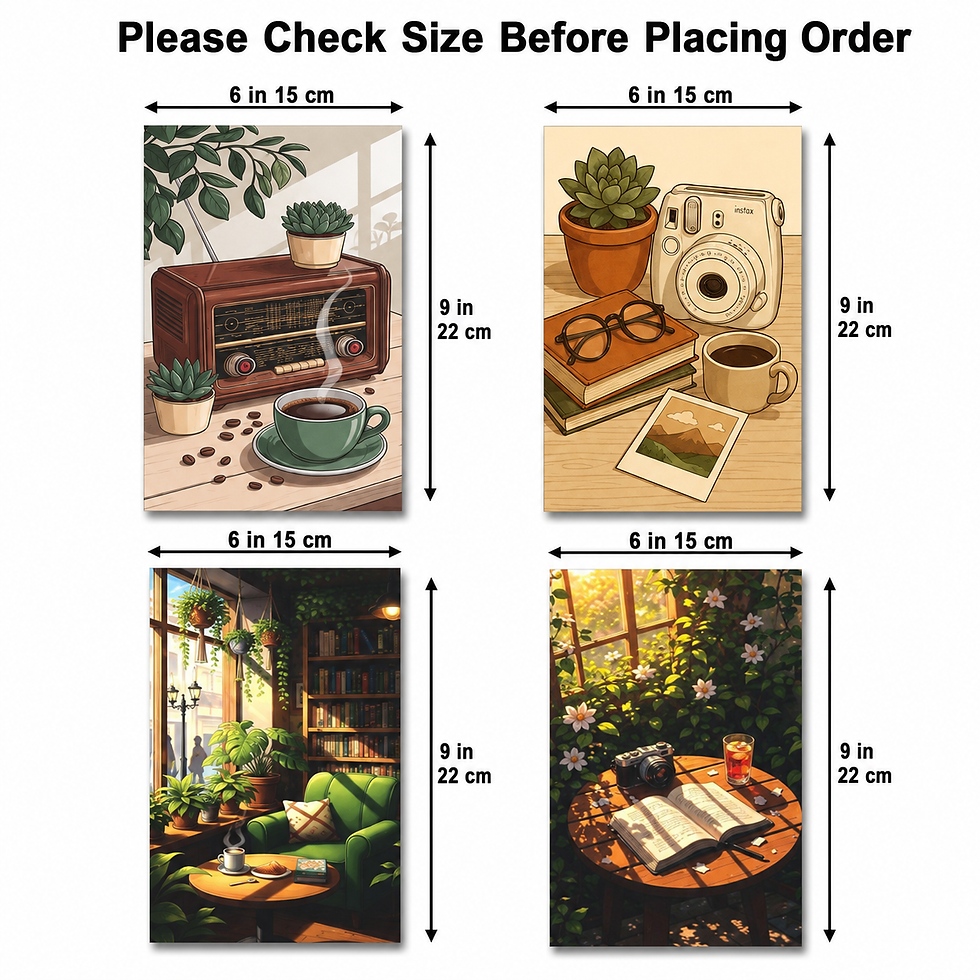 Thumbnail: MDF Set of 4 Wall Hanging Art Panels for Home Decor Living Room Café