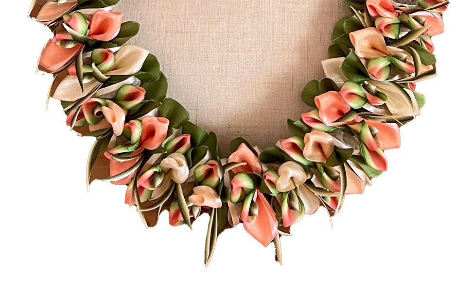 Thumbnail: Light Coral Orchid Ribbon Lei
