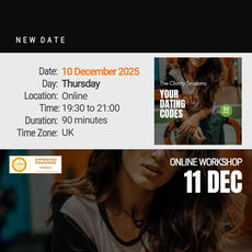 11 December 2025 | Your Dating Codes Online Workshop: What Your Dating Patterns Really Mean (Tell Your Single Bestie - Thursday Evening)