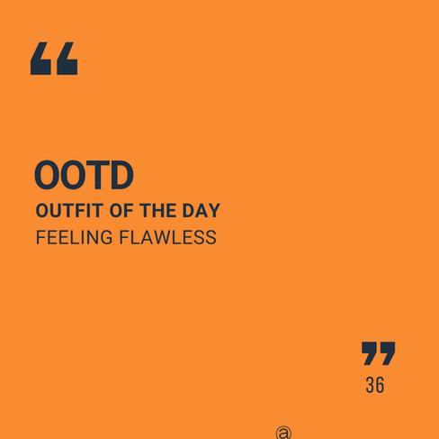 Orange morning mindset example showing OOTD meaning outfit of the day and feeling confident.
