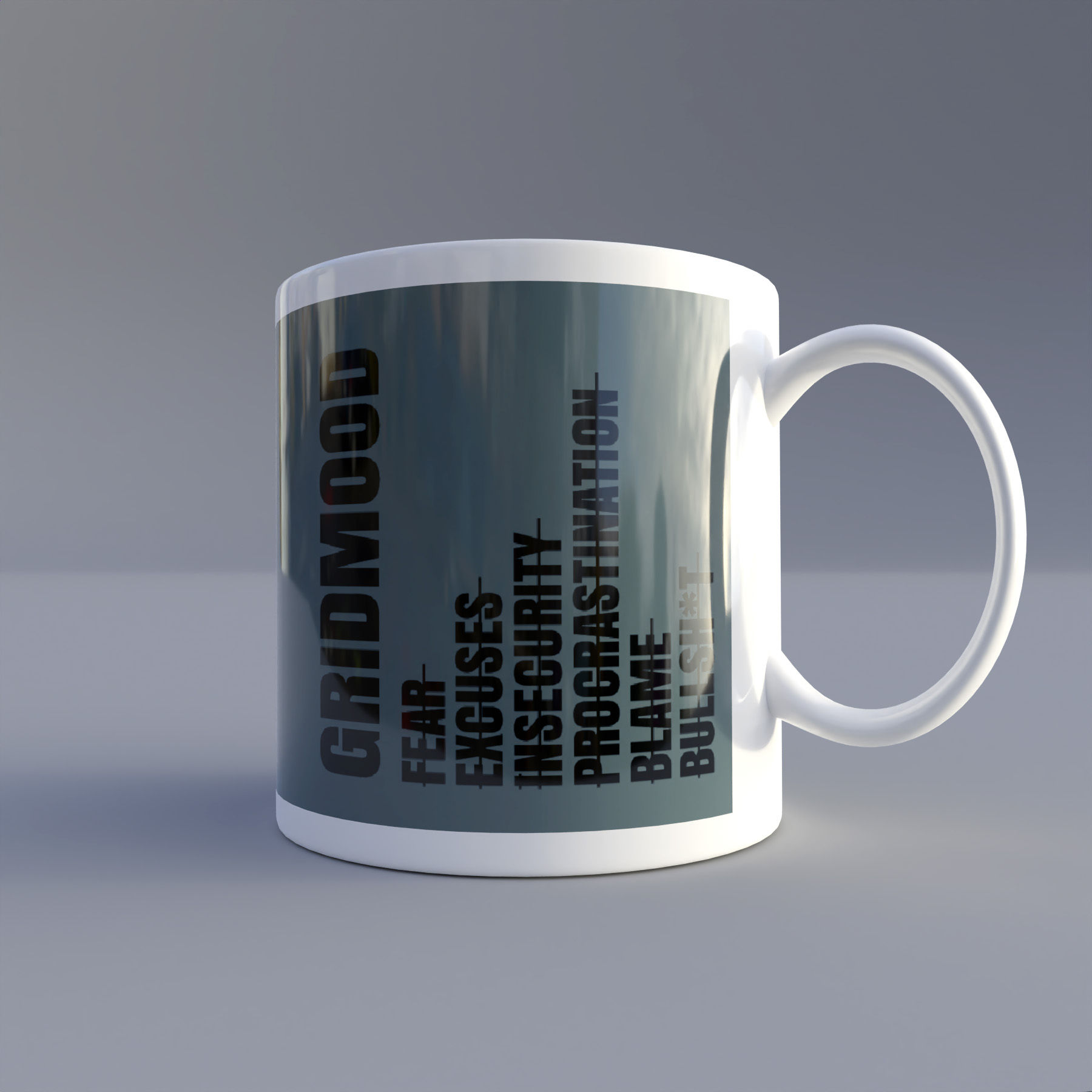 No Failure, No Procastion, Grey Mugs