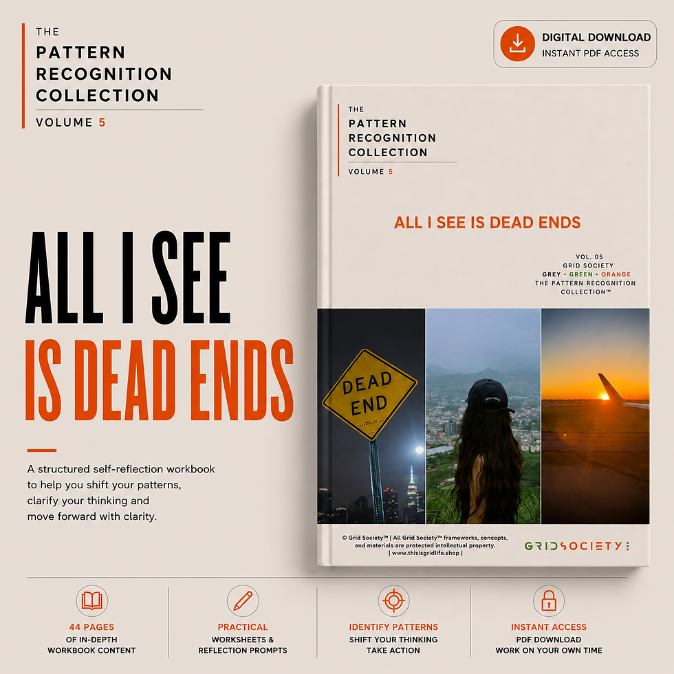 Volume 5 All I See Is Dead Ends Pattern Recognition Workbook shown with its digital download cover and workbook design.