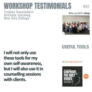 Feedback from a trainee counsellor planning to use Grid tools in both self-awareness and therapeutic practice.