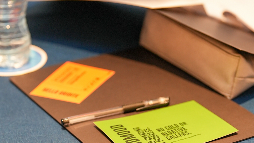 Grid Society reflection cards on desk during inner-work journaling session