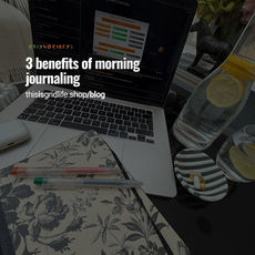 Benefits of journalling in the morning illustrated with a notebook, pen, laptop, and water on a desk, representing a structured morning reset routine.