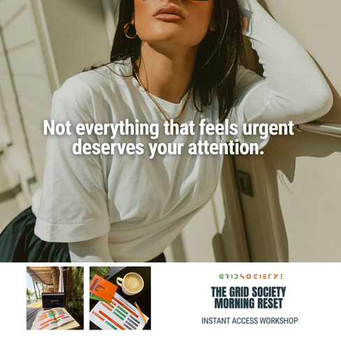 morning overthinking and anxiety, woman reflecting with quote about urgent thoughts