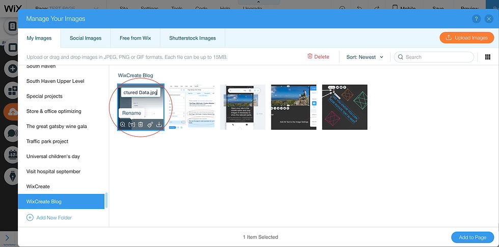 Rename image in Wix