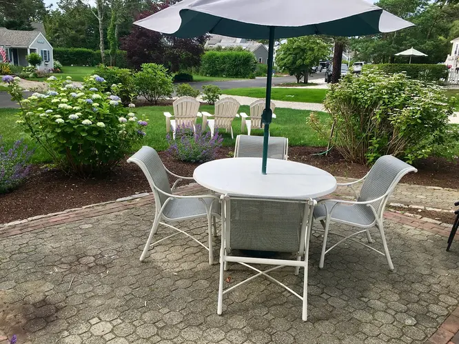 Patio and Garden View - 10 Wharf, New Seabury Vacation Homes