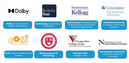 Logos of partners including Dolby, UC Berkeley, and Northwestern.