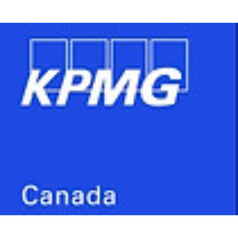KPMG Canada logo on blue background, representing the Canadian branch of KPMG.