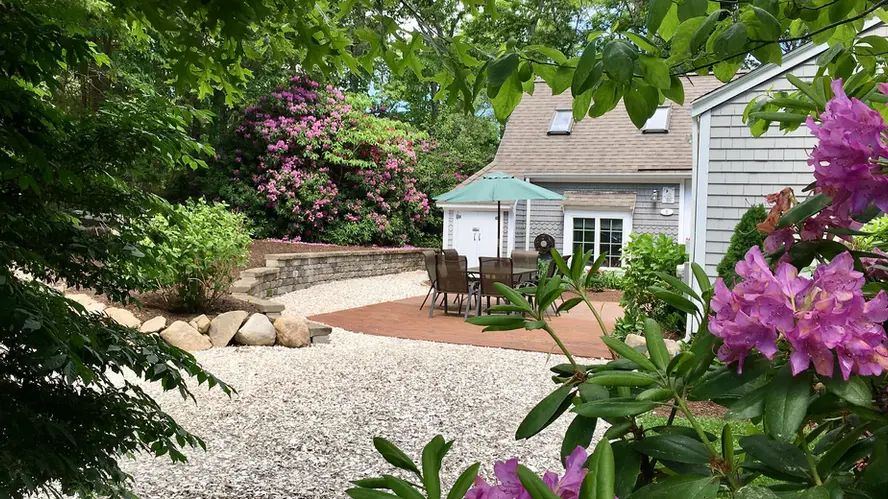 Large Rear Patio - 8 Wharf, New Seabury Vacation Homes
