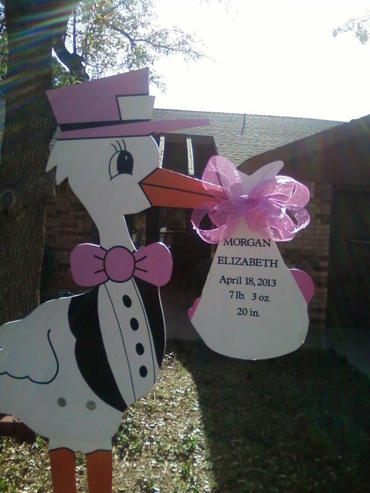 Stork Rentals in Midland, TX Stork Yard Sign Birth Announcements