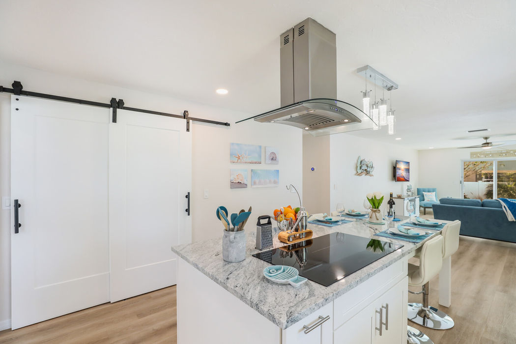Workspace and large pantry in kitchen