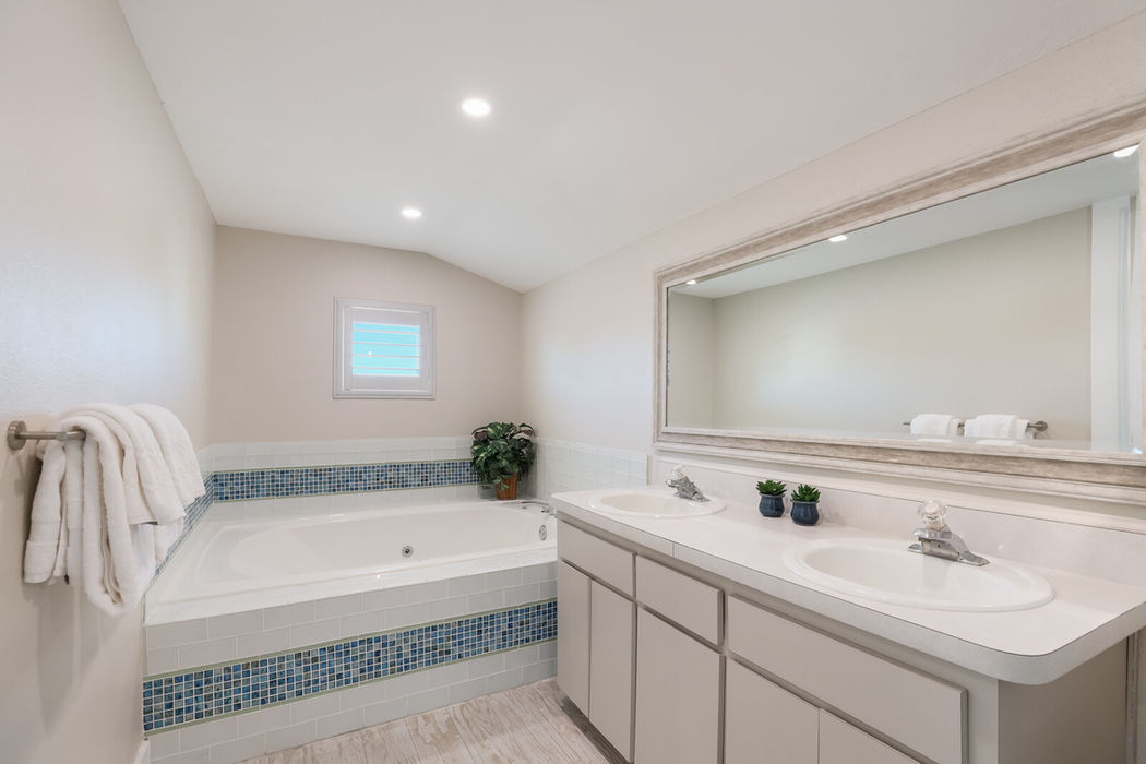 Large soaking tub